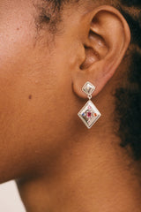 Double Spade Earring Silver