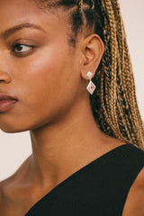 Double Spade Earring Silver