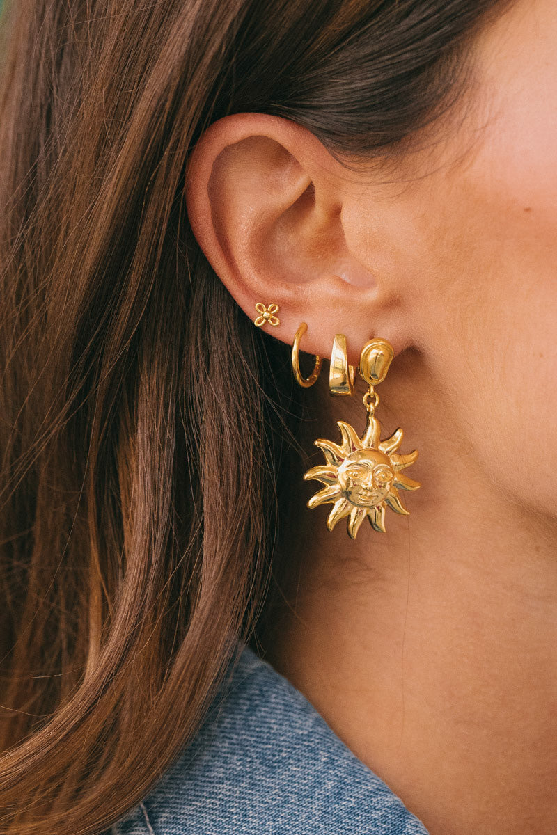 Flores Stud Gold Plated