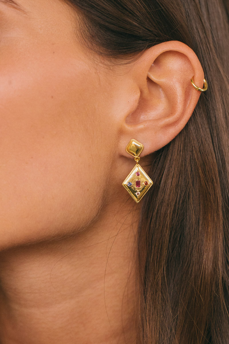 Double Spade Earring Gold Plated