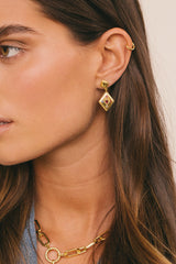 Double Spade Earring Gold Plated