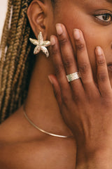 Hammered Horizon Ring Silver