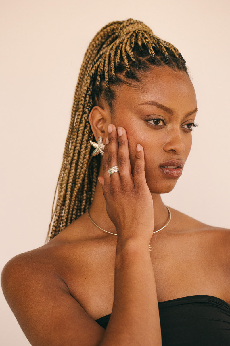 Hammered Horizon Ring Silver