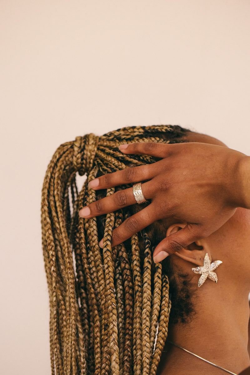 Hammered Horizon Ring Silver