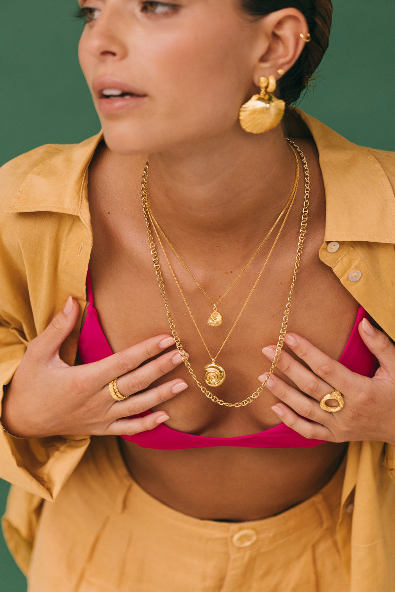 Long Mariner Chain Necklace Gold Plated (60cm)