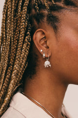 Medusa Hoop Earring Silver