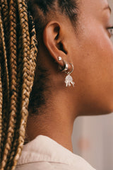 Medusa Hoop Earring Silver