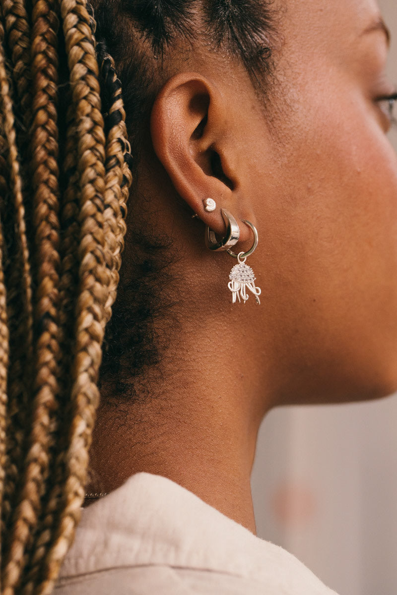 Medusa Hoop Earring Silver