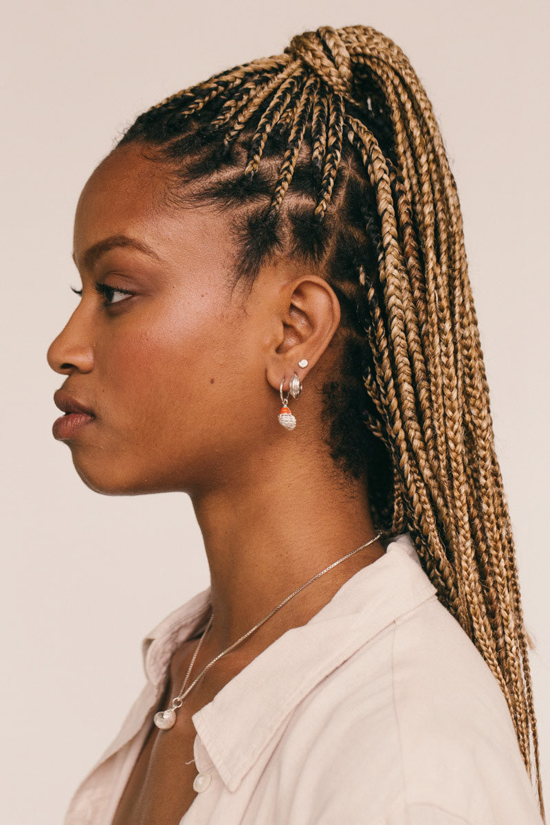 Ocean Swirl Stud Silver