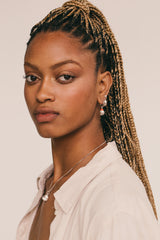 Crown Shell Hoop Earring Silver