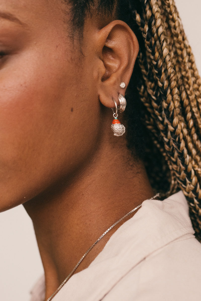 Ocean Swirl Stud Silver