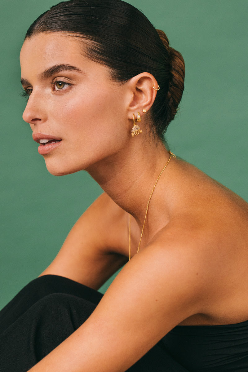 Medusa Hoop Earring Gold Plated