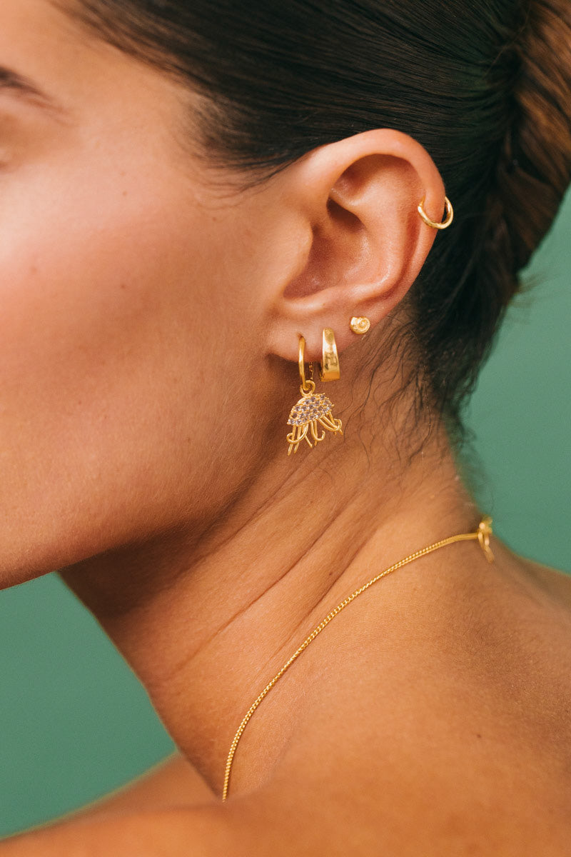 Wide Classic Huggie Gold Plated