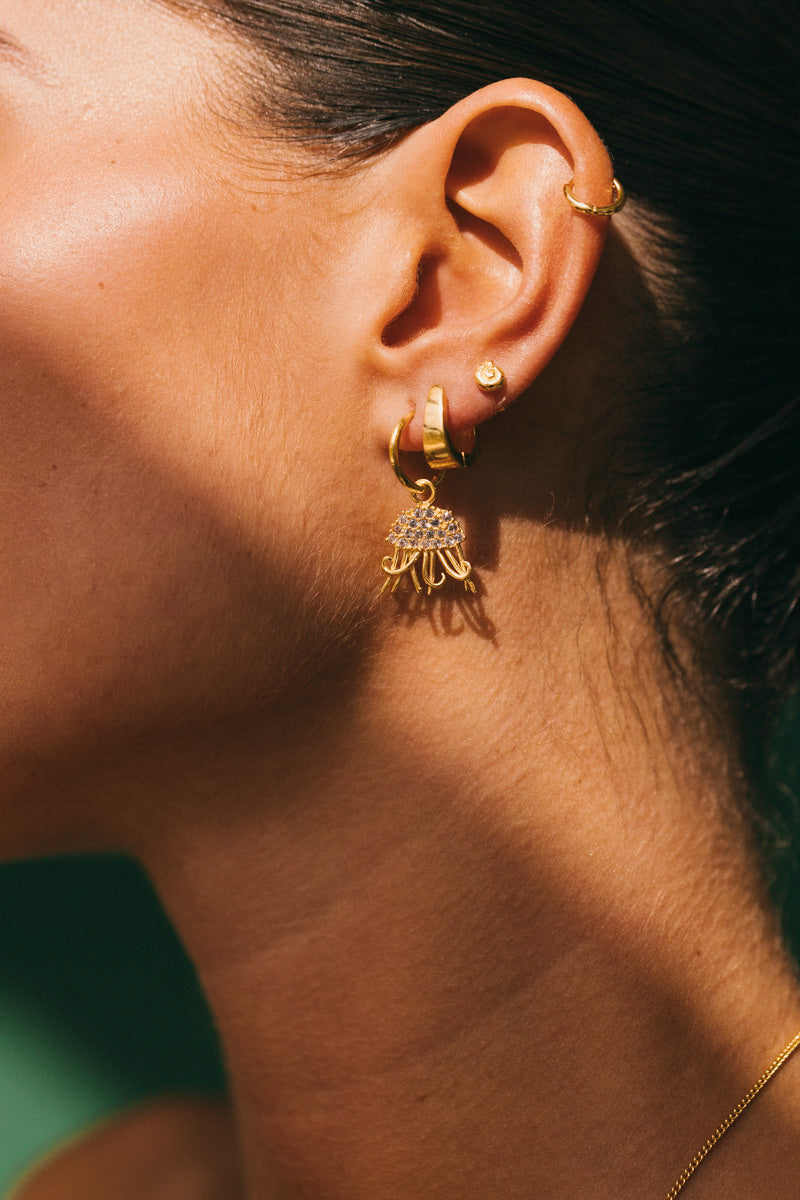 Medusa Hoop Earring Gold Plated