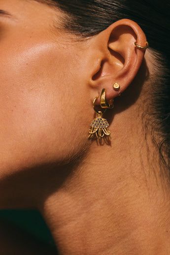 Medusa Hoop Earring Gold Plated