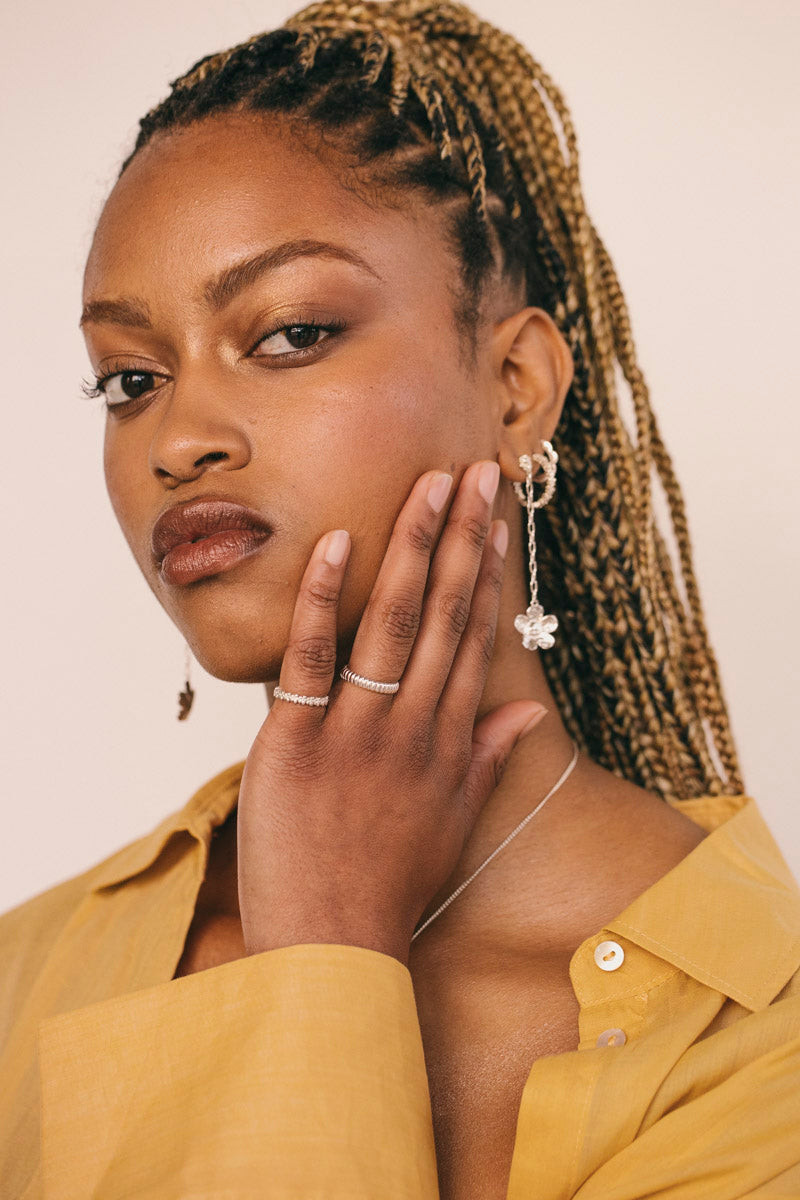 Botanic Chain Earring Silver