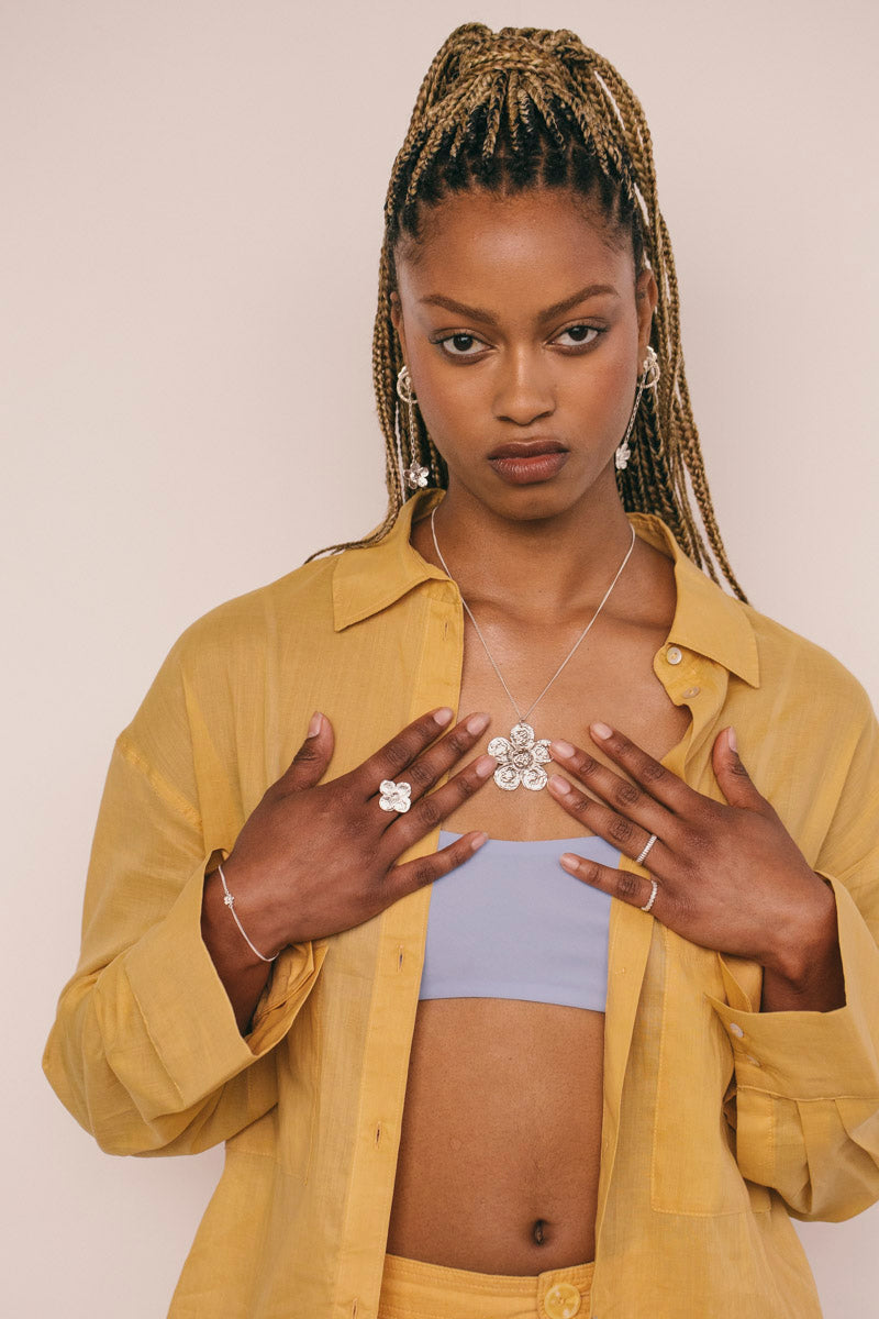 Big Flower Ring Silver