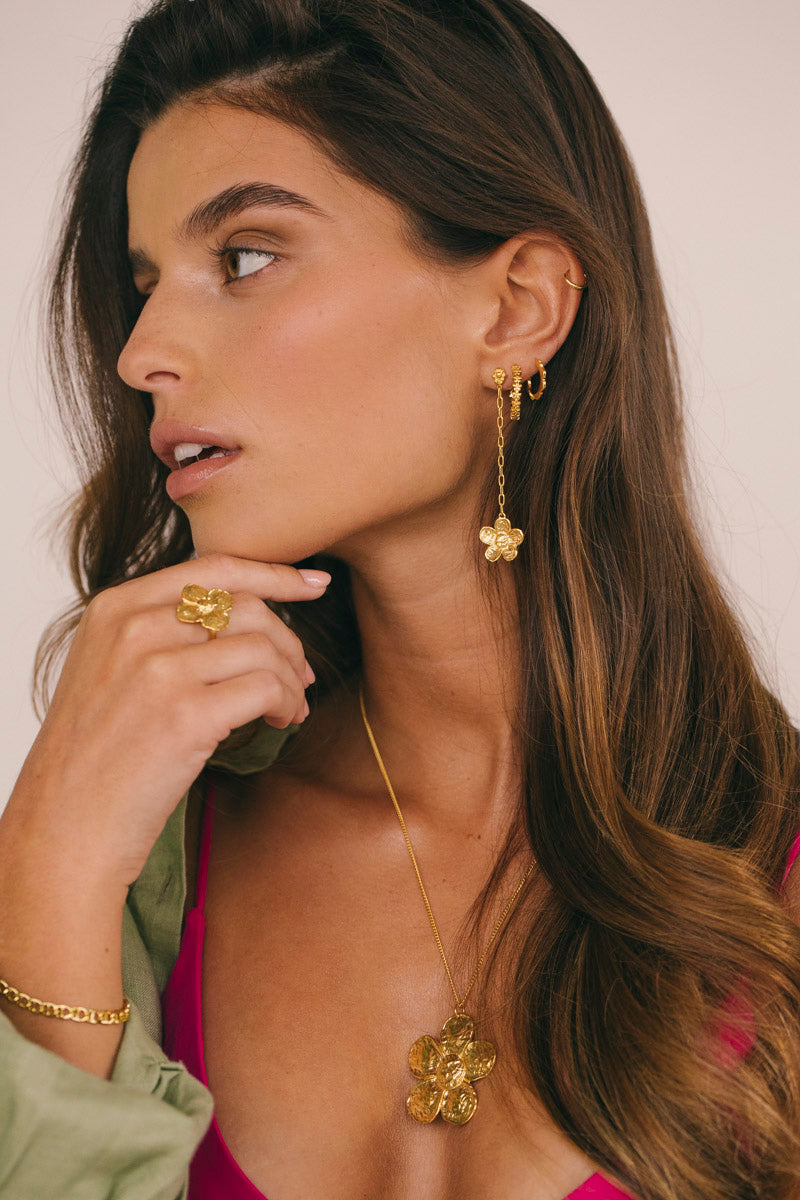 Botanic Chain Earring Gold Plated