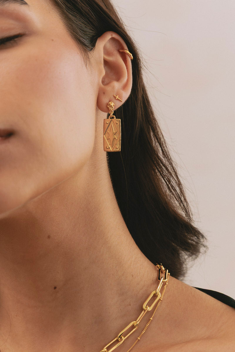 Sacred Sword Stud Gold Plated