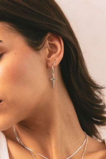 Sacred Sword Earrings Silver