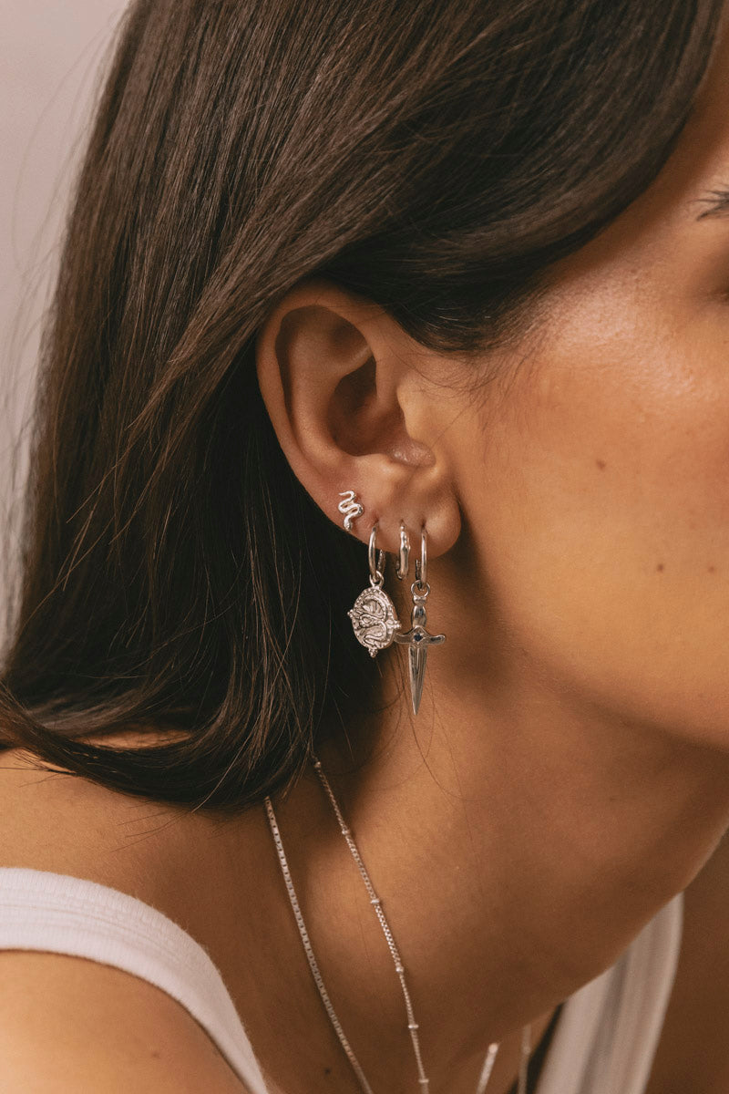 Sacred Sword Earrings Silver