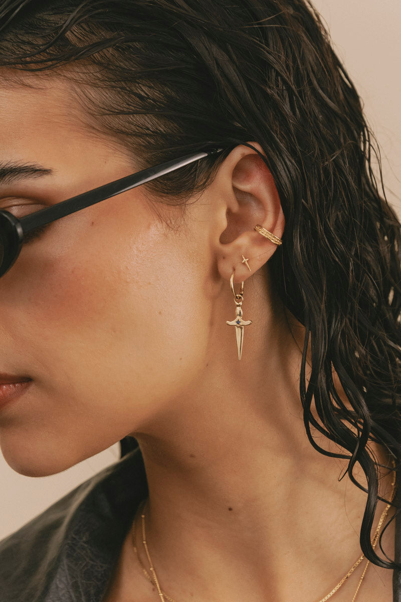 Sacred Sword Earrings Gold Plated