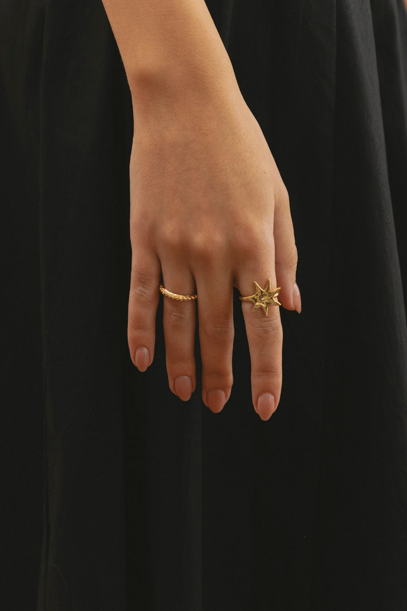 Starlit Whispers Ring Gold Plated