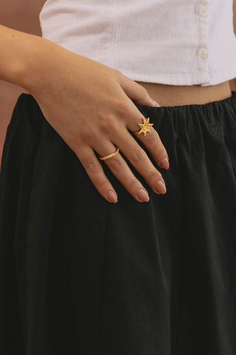 Solar Glow Ring Gold Plated