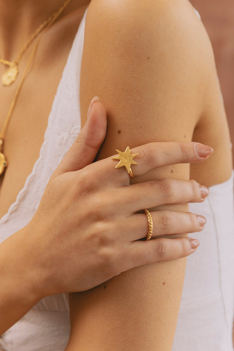 Solar Glow Ring Gold Plated