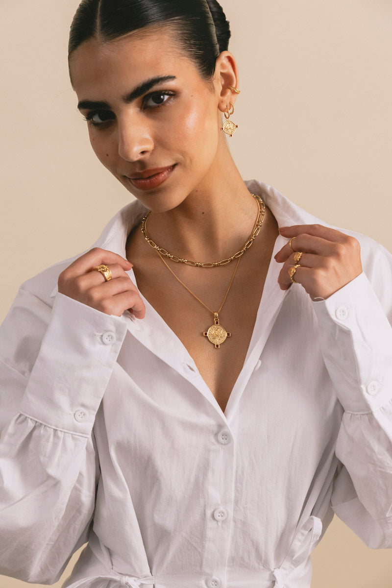Thorns And Roses Necklace Gold Plated