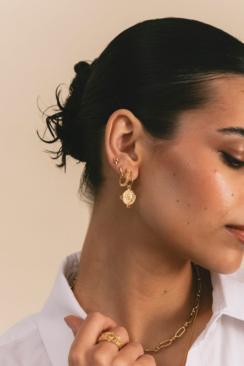Cosmic Pink Stud Gold Plated