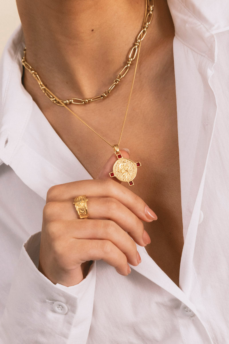 Thorns And Roses Necklace Gold Plated