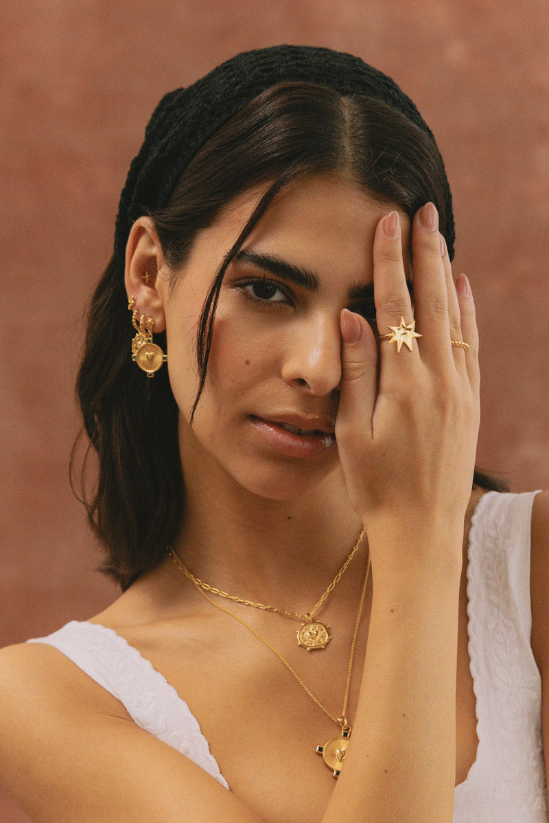 Starlit Whispers Ring Gold Plated