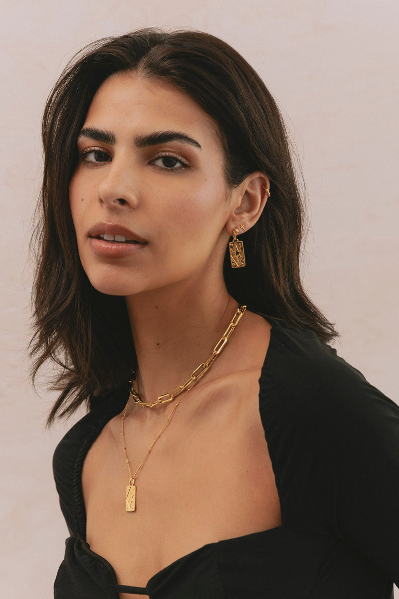 Sacred Sword Stud Gold Plated