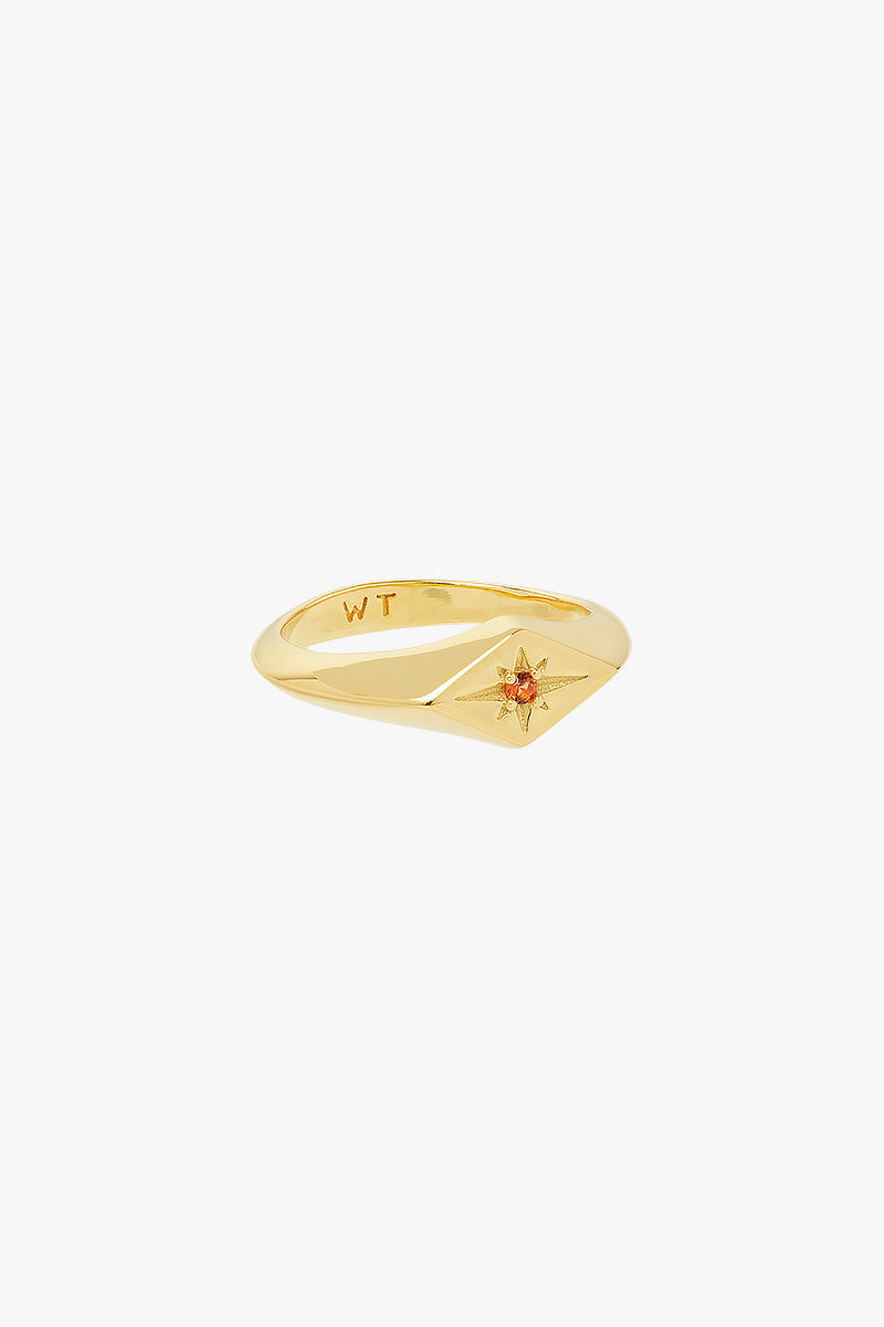 Sunlit Signet Pinky Ring Gold Plated