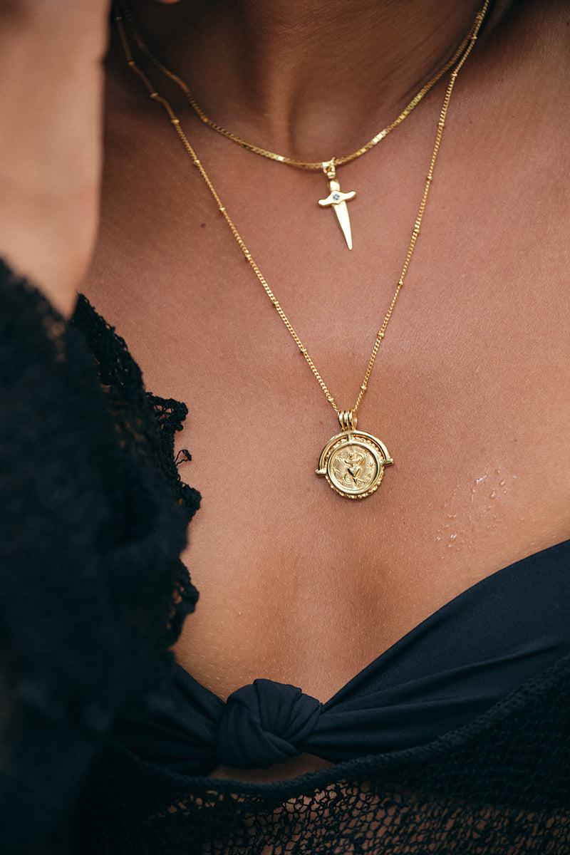 Sacred Sword Necklace Gold Plated
