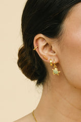 Water ripple huggie gold plated