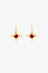 Ruby Romance Stud Gold Plated