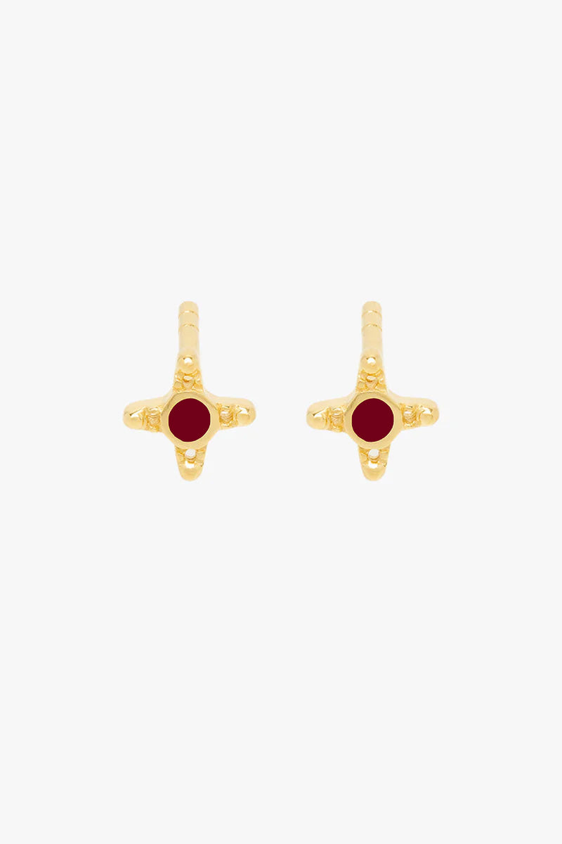 Ruby Romance Stud Gold Plated
