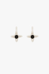 Timeless black stud earring silver