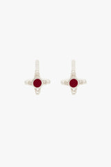Ruby Romance Stud Silver