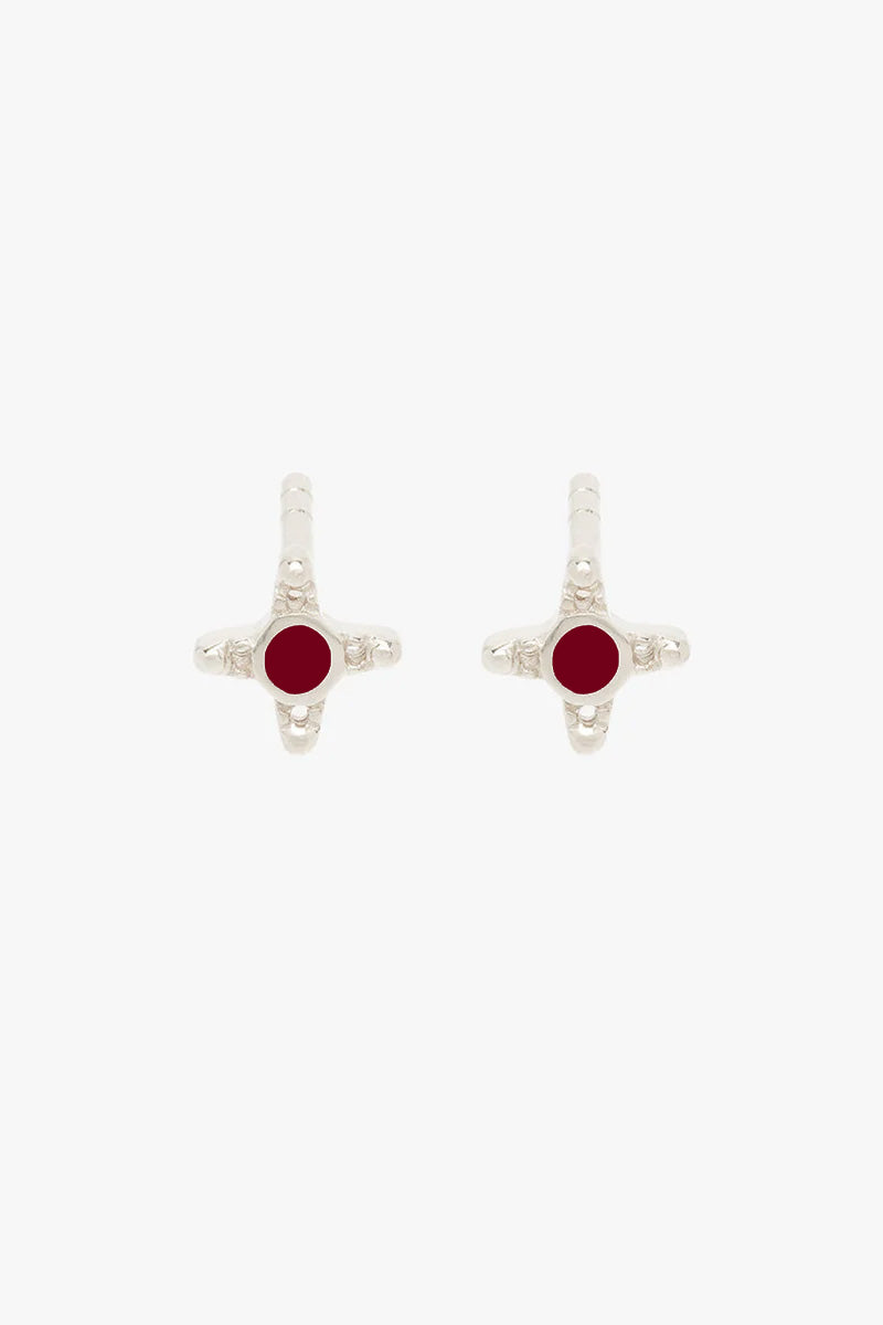 Ruby Romance Stud Silver
