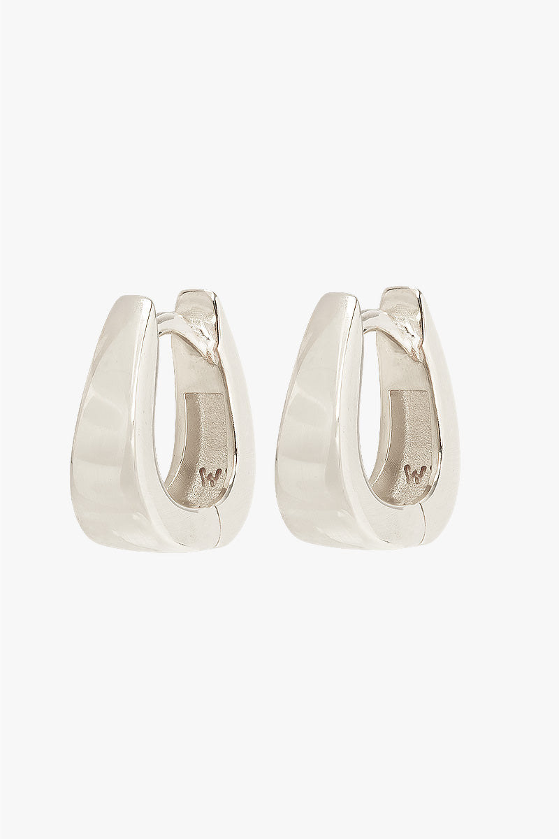 Wide Classic Huggie Silver