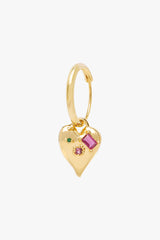 Colorful heart earring gold plated