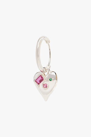 Colorful heart earring silver