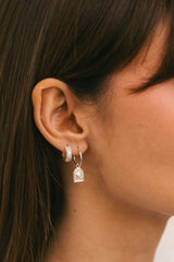 Scallop Medallion Hoop Silver