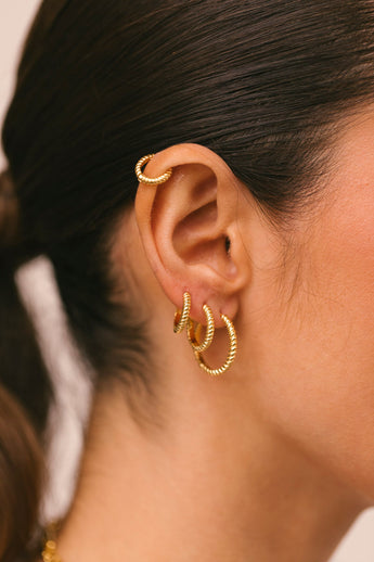 Bold Twisted Hoop Gold Plated (15mm)