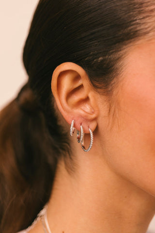 Bold Twisted Hoop Silver (13mm)