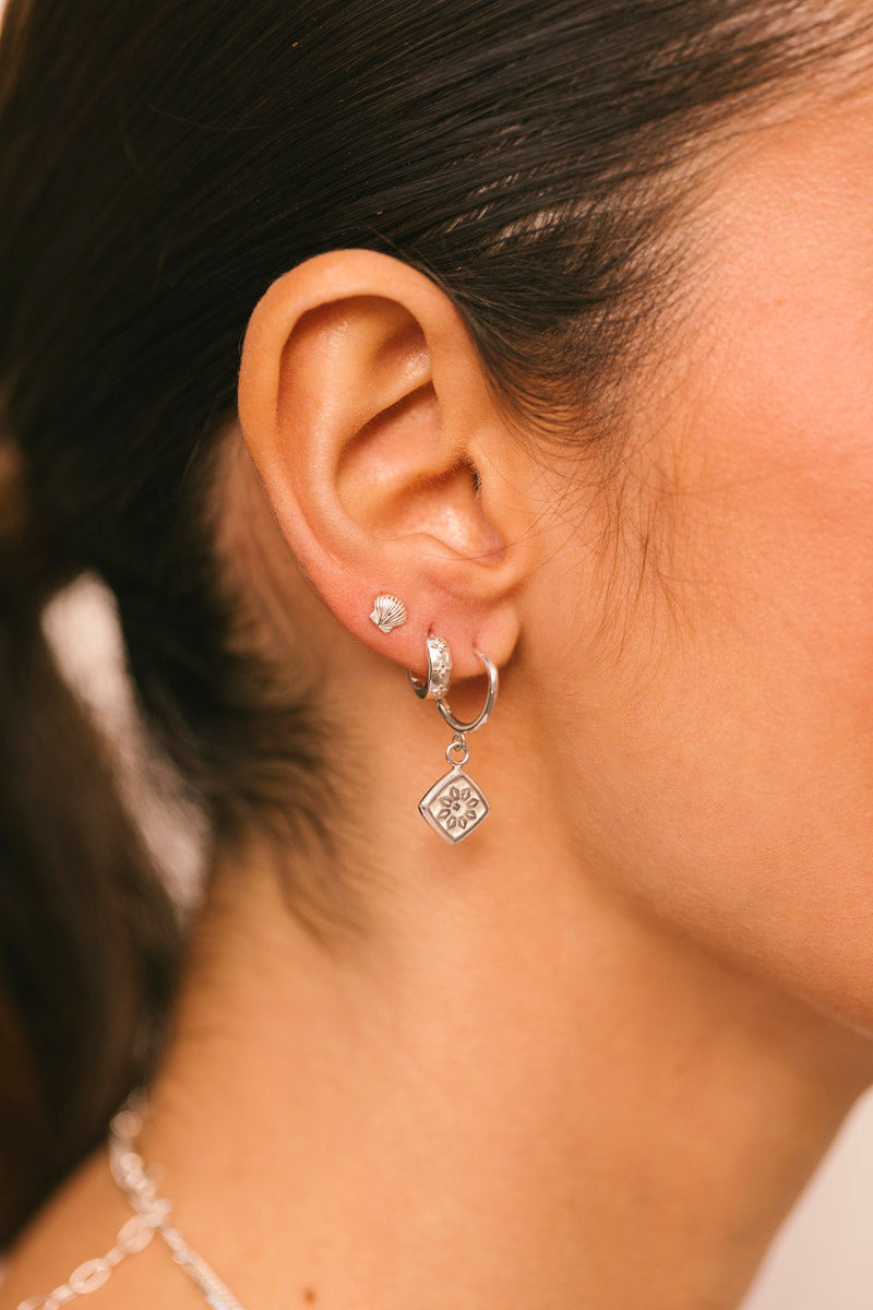 Azulejo Hoop Earring Silver