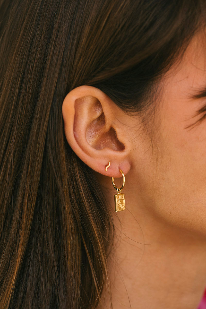 Surf Club Hoop Earring Gold Plated